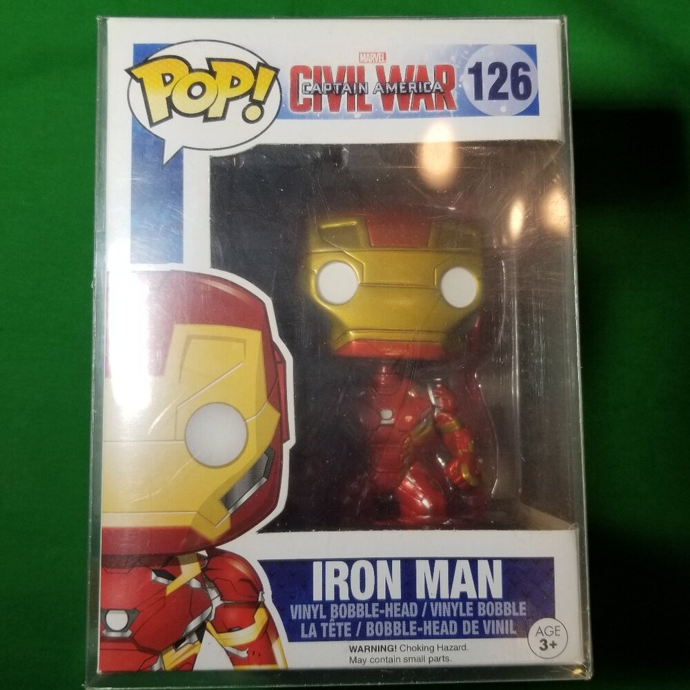 Funko Pop! Vinyl Marvel Iron Man #126 Captain America‎ Civil War New W/Protector